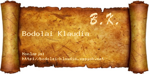 Bodolai Klaudia névjegykártya