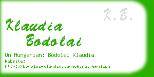 klaudia bodolai business card